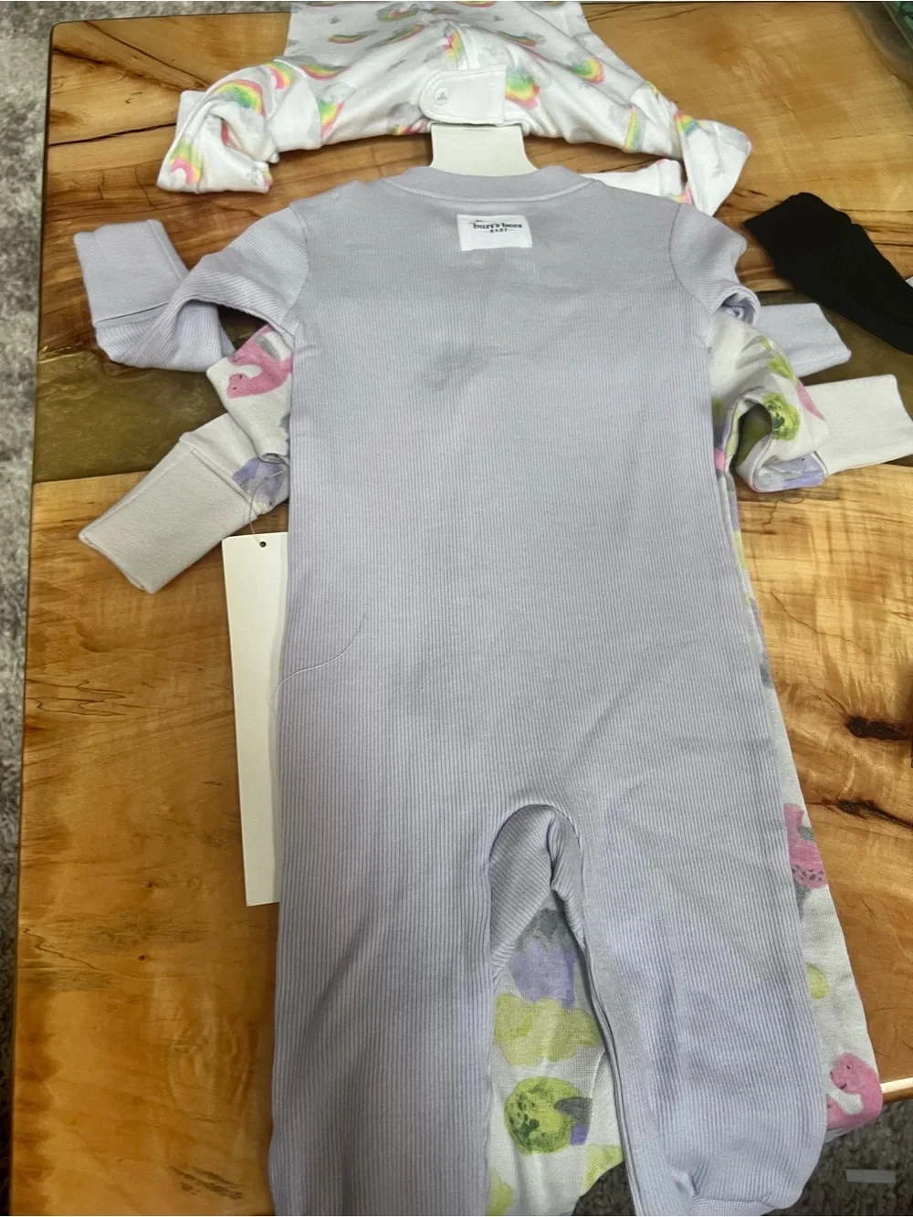 Burt's Bees Pastel Zip 3 Piece Sleeper Set